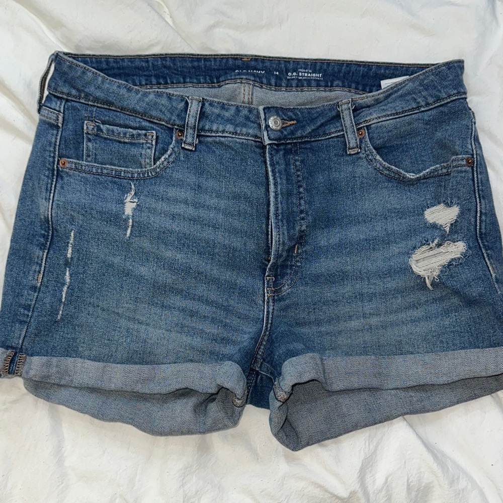 Old Navy Blue Distressed Jean Shorts